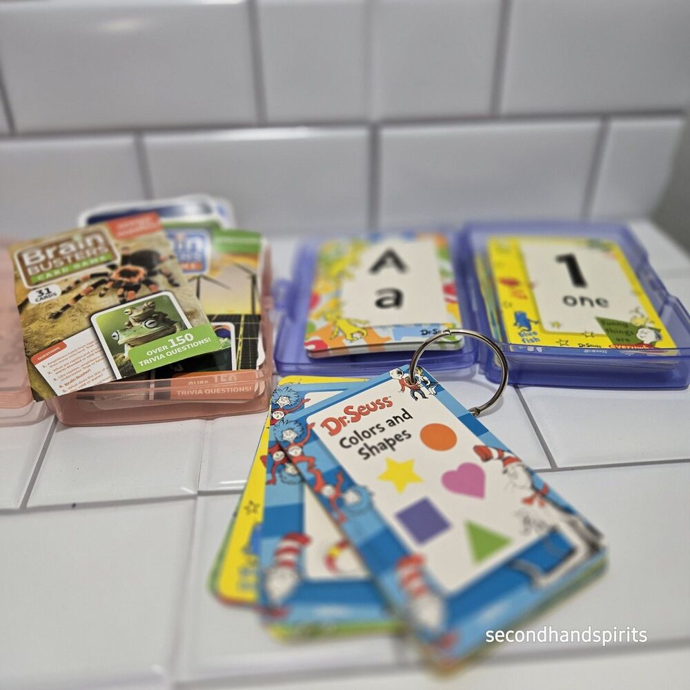 Educational Flash Card Lot – Dr. Seuss, Brain Busters & More!